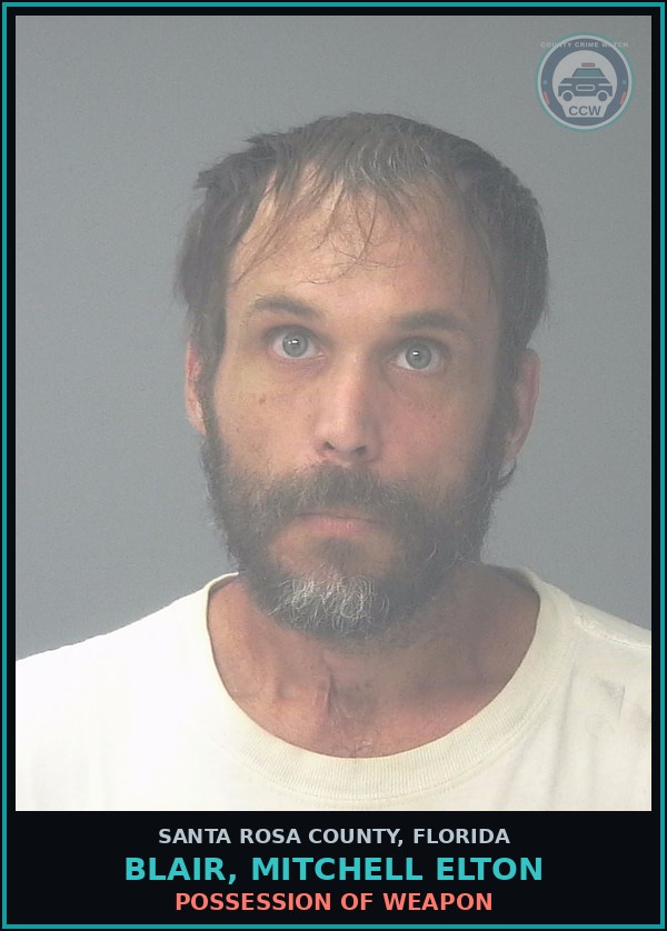 Booking mugshot of BLAIR, MITCHELL ELTON in Santa Rosa County