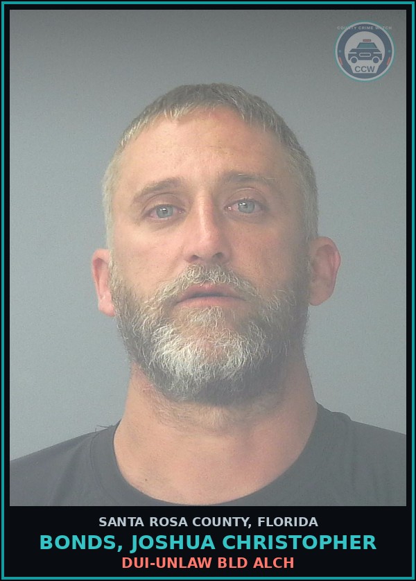 Booking mugshot of BONDS, JOSHUA CHRISTOPHER in Santa Rosa County