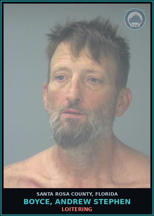 Booking mugshot of BOYCE, ANDREW STEPHEN in Santa Rosa County