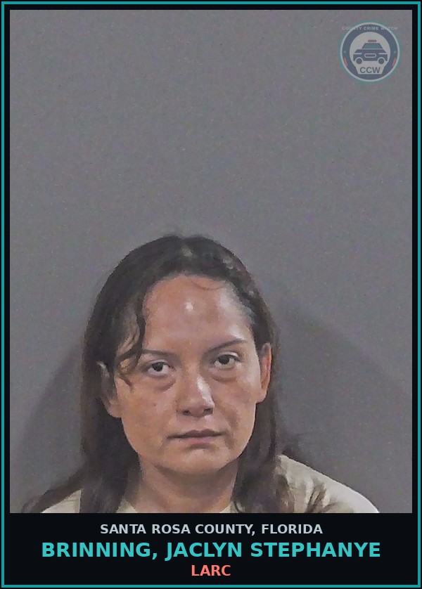 Booking mugshot of BRINNING, JACLYN STEPHANYE in Santa Rosa County