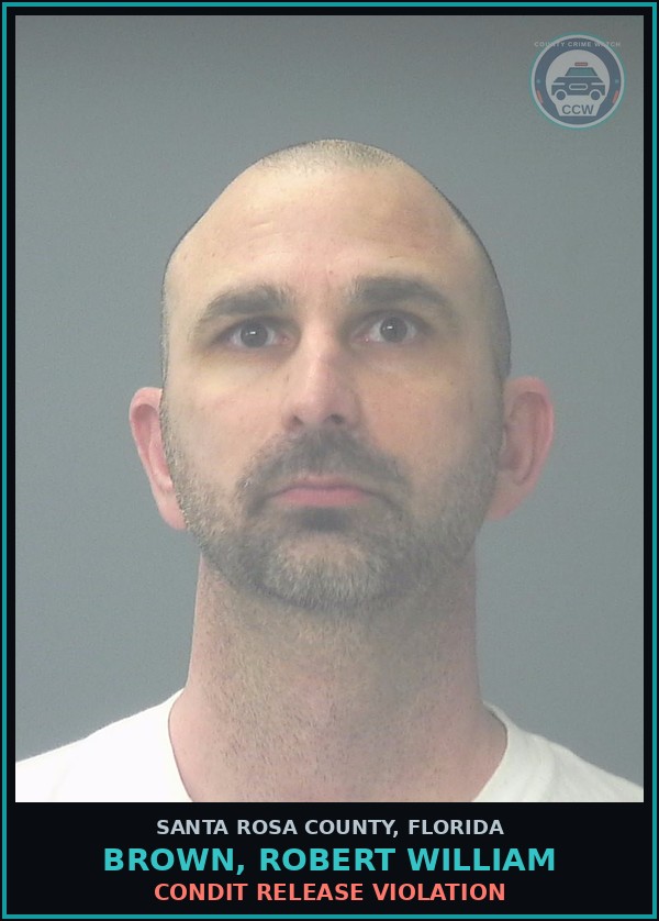 Booking mugshot of BROWN, ROBERT WILLIAM in Santa Rosa County