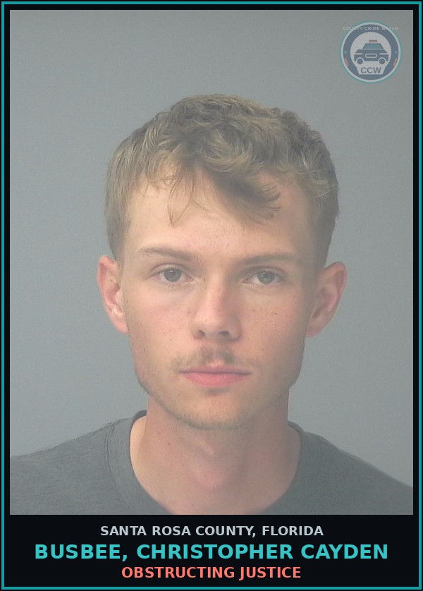 Booking mugshot of BUSBEE, CHRISTOPHER CAYDEN in Santa Rosa County