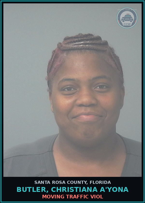 Booking mugshot of BUTLER, CHRISTIANA A'YONA in Santa Rosa County