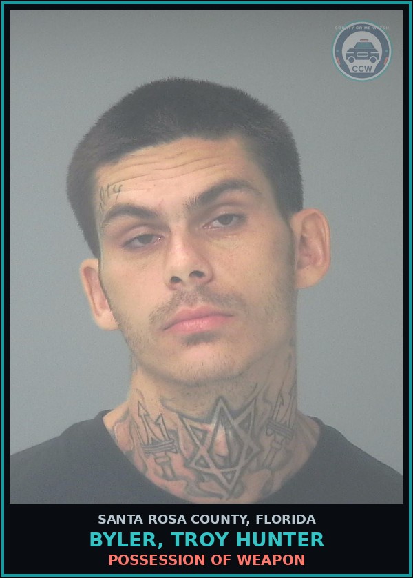 Booking mugshot of BYLER, TROY HUNTER in Santa Rosa County