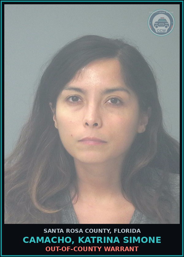 Booking mugshot of CAMACHO, KATRINA SIMONE in Santa Rosa County