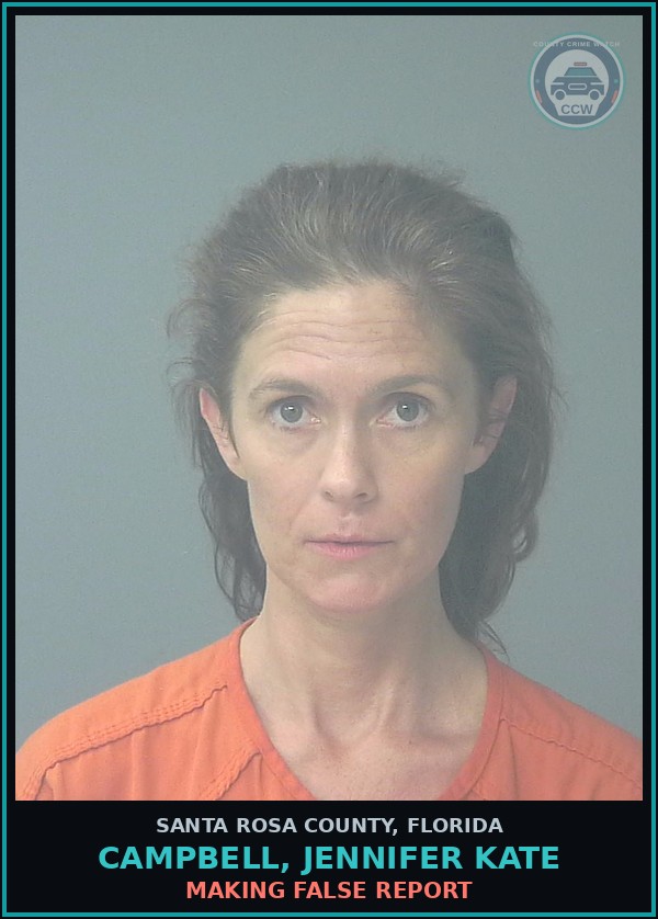 Booking mugshot of CAMPBELL, JENNIFER KATE in Santa Rosa County