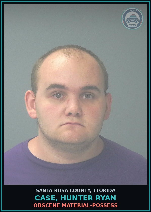 Booking mugshot of CASE, HUNTER RYAN in Santa Rosa County