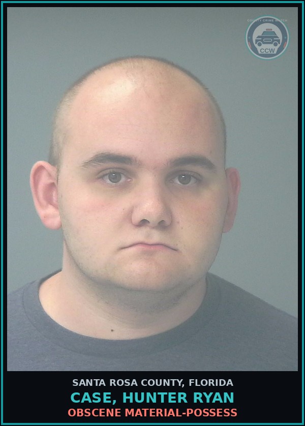 Booking mugshot of CASE, HUNTER RYAN in Santa Rosa County