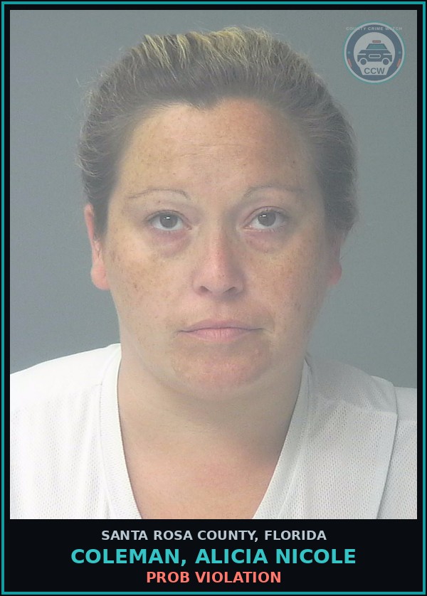 Booking mugshot of COLEMAN, ALICIA NICOLE in Santa Rosa County