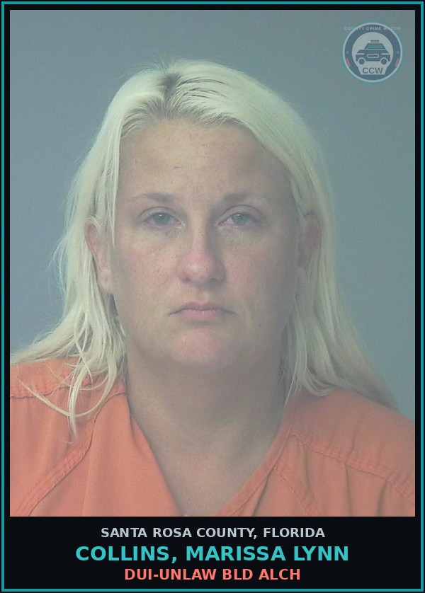 Booking mugshot of COLLINS, MARISSA LYNN in Santa Rosa County