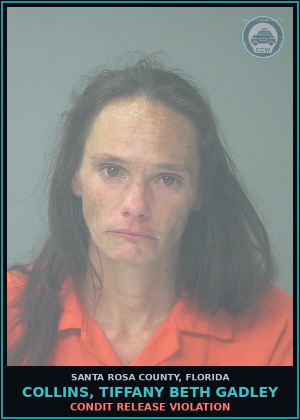 Booking mugshot of COLLINS, TIFFANY BETH GADLEY in Santa Rosa County