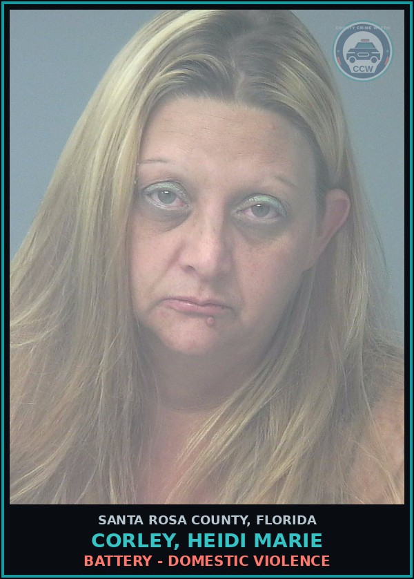 Booking mugshot of CORLEY, HEIDI MARIE in Santa Rosa County