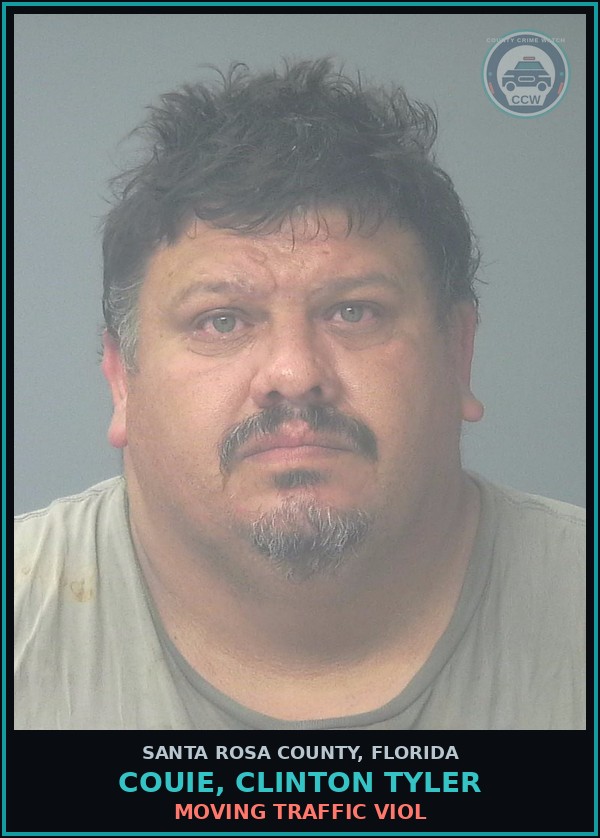 Booking mugshot of COUIE, CLINTON TYLER in Santa Rosa County