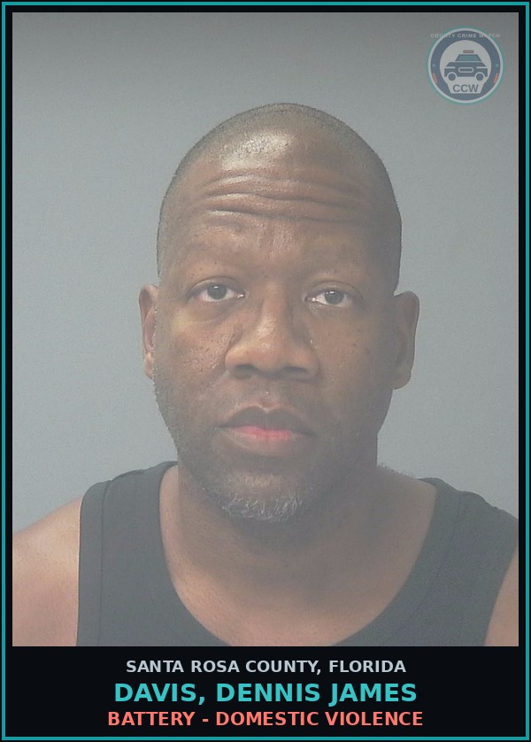 Booking mugshot of DAVIS, DENNIS JAMES in Santa Rosa County