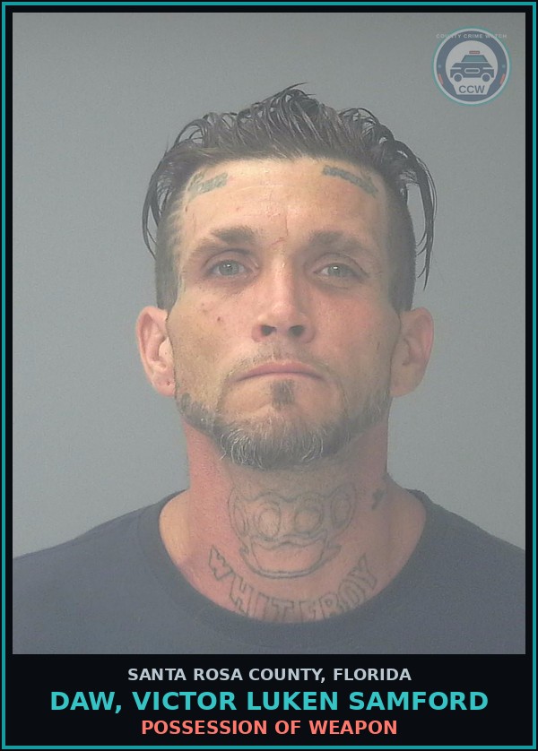 Booking mugshot of DAW, VICTOR LUKEN SAMFORD in Santa Rosa County