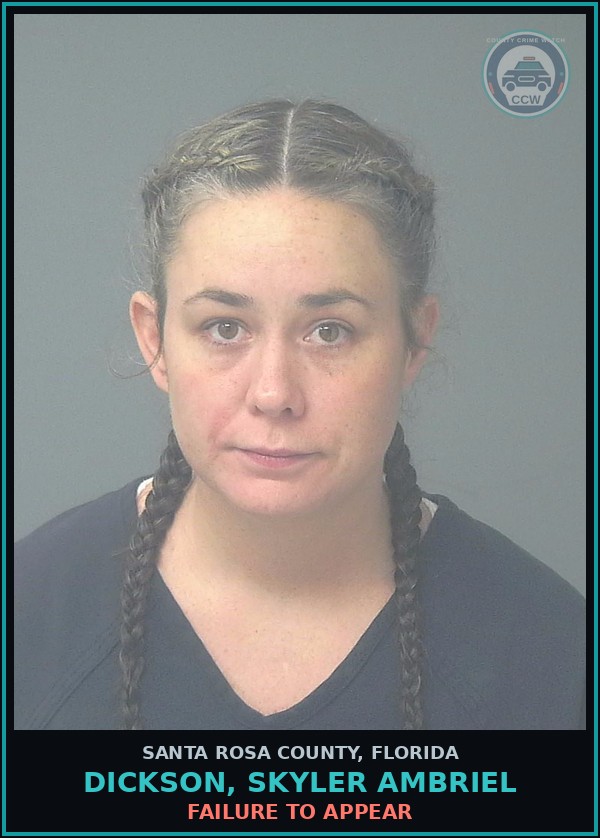 Booking mugshot of DICKSON, SKYLER AMBRIEL in Santa Rosa County