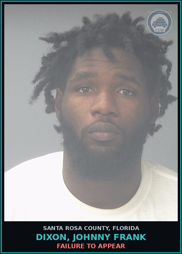 Booking mugshot of DIXON, JOHNNY FRANK in Santa Rosa County