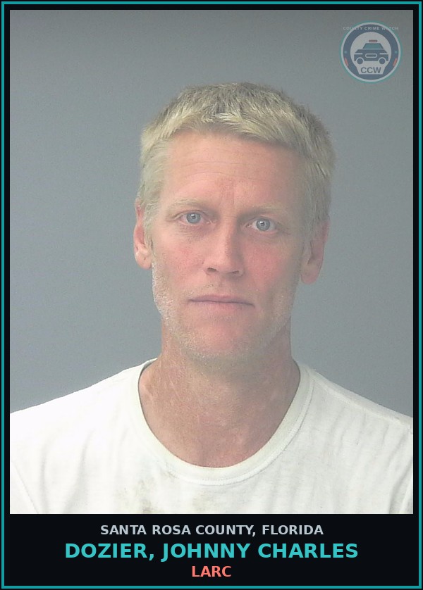 Booking mugshot of DOZIER, JOHNNY CHARLES in Santa Rosa County
