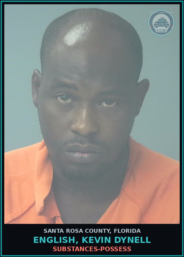 Booking mugshot of ENGLISH, KEVIN DYNELL in Santa Rosa County