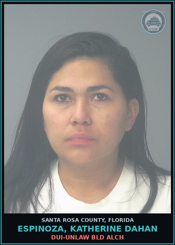 Booking mugshot of ESPINOZA, KATHERINE DAHAN in Santa Rosa County