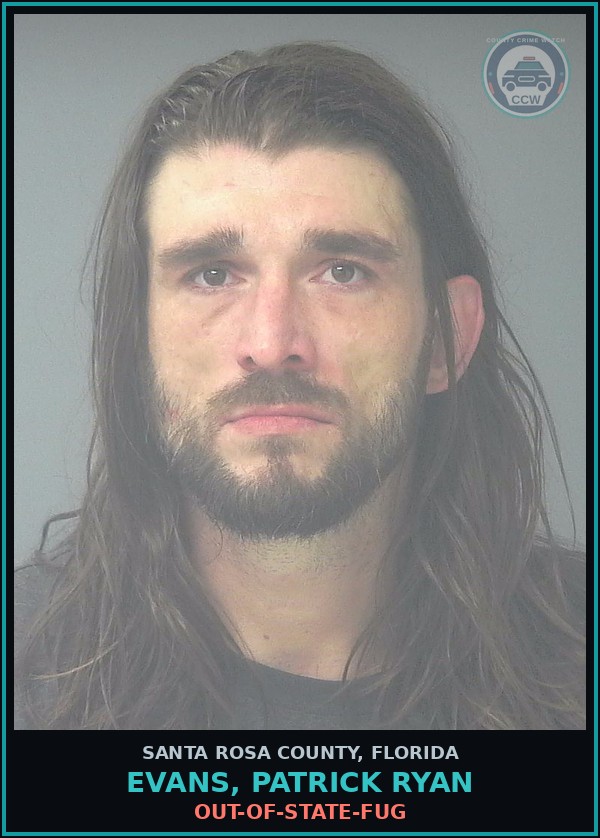 Booking mugshot of EVANS, PATRICK RYAN in Santa Rosa County