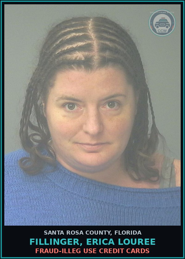 Booking mugshot of FILLINGER, ERICA LOUREE in Santa Rosa County