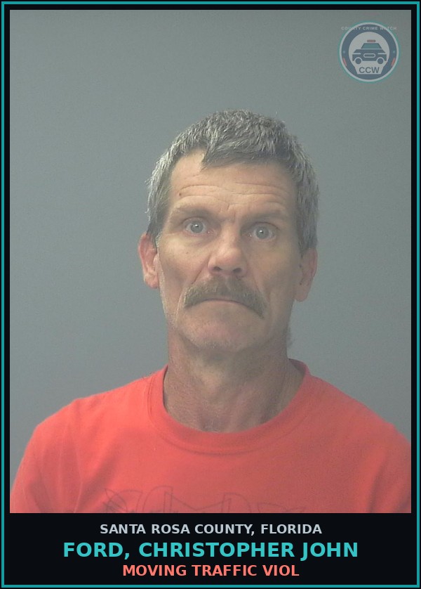 Booking mugshot of FORD, CHRISTOPHER JOHN in Santa Rosa County