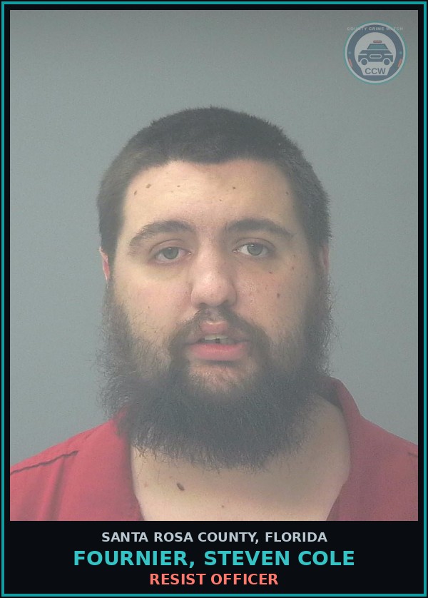 Booking mugshot of FOURNIER, STEVEN COLE in Santa Rosa County