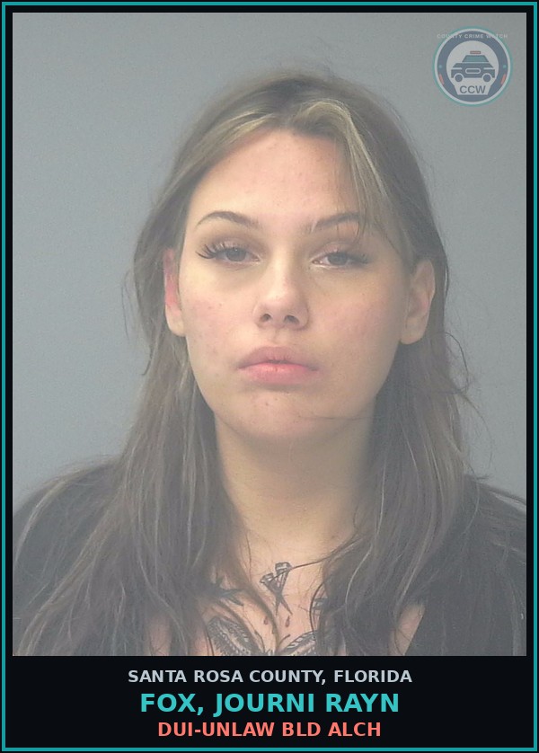 Booking mugshot of FOX, JOURNI RAYN in Santa Rosa County