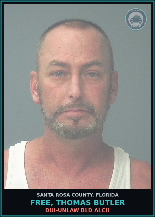 Booking mugshot of FREE, THOMAS BUTLER in Santa Rosa County