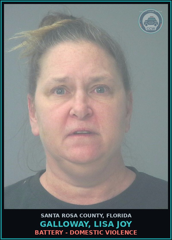 Booking mugshot of GALLOWAY, LISA JOY in Santa Rosa County