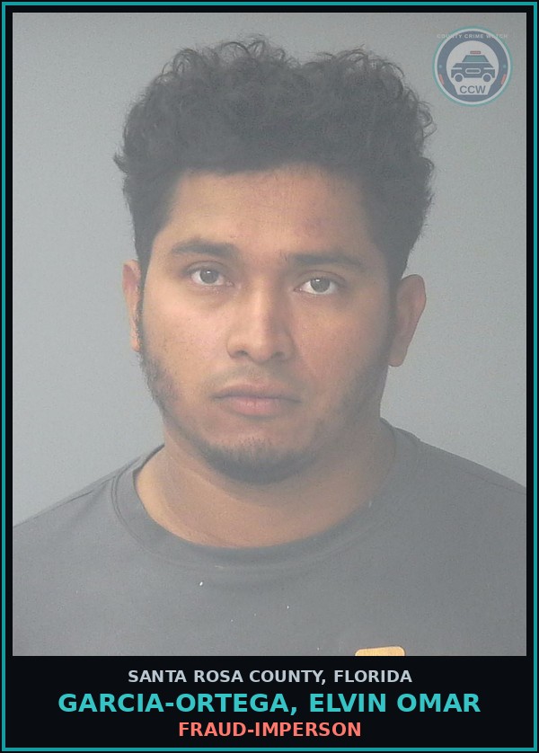 Booking mugshot of GARCIA-ORTEGA, ELVIN OMAR in Santa Rosa County