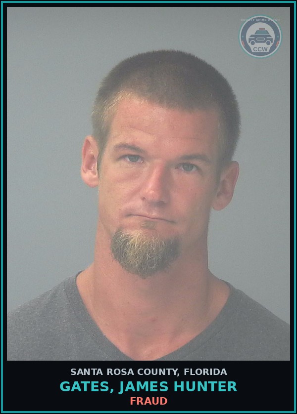 Booking mugshot of GATES, JAMES HUNTER in Santa Rosa County