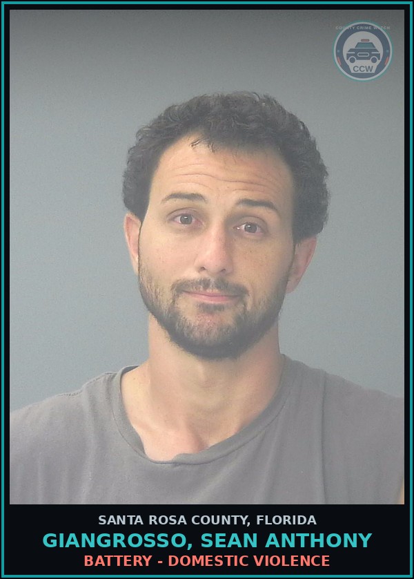 Booking mugshot of GIANGROSSO, SEAN ANTHONY in Santa Rosa County