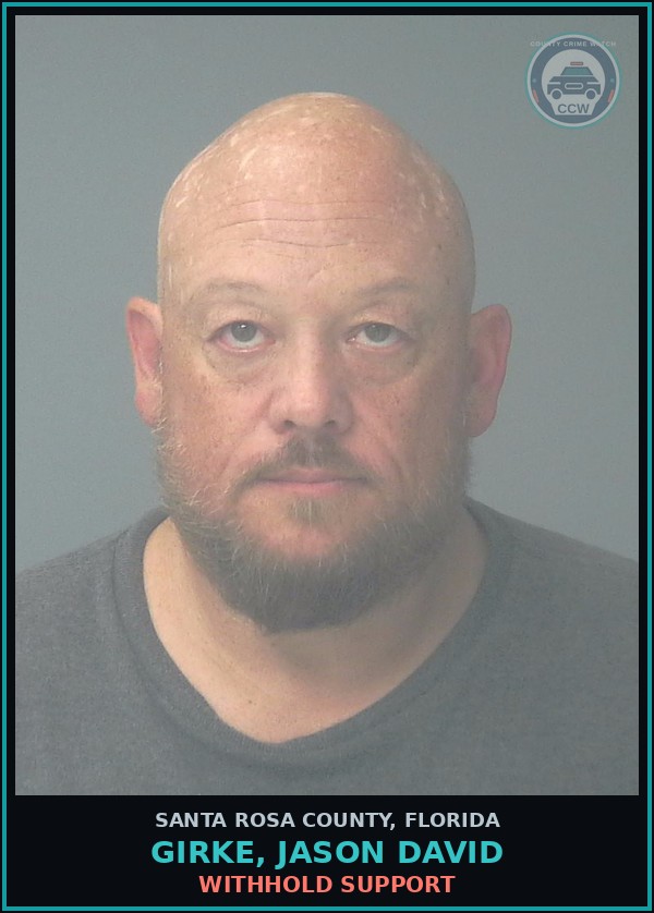 Booking mugshot of GIRKE, JASON DAVID in Santa Rosa County
