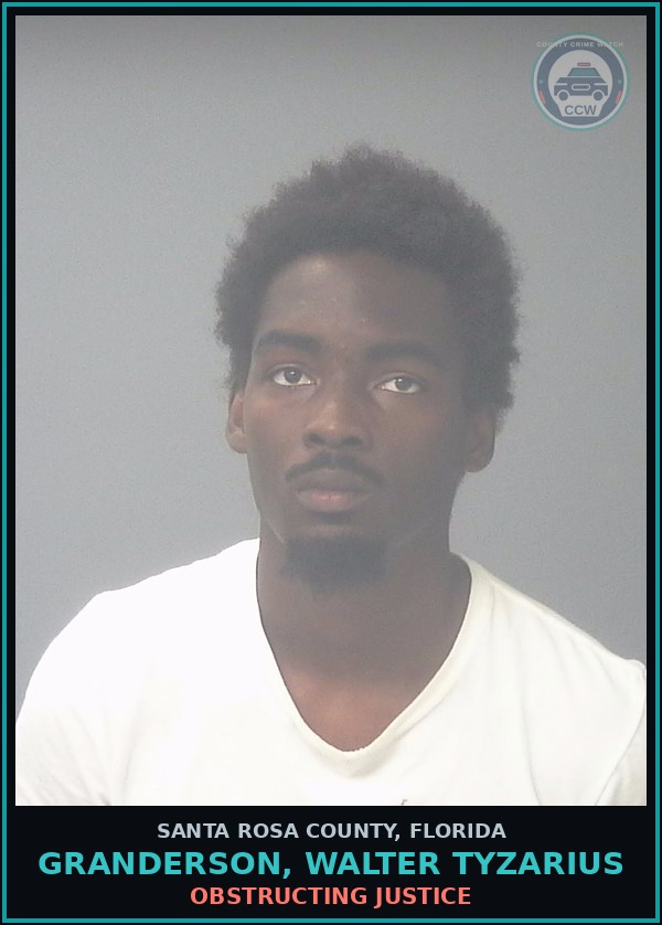 Booking mugshot of GRANDERSON, WALTER TYZARIUS in Santa Rosa County