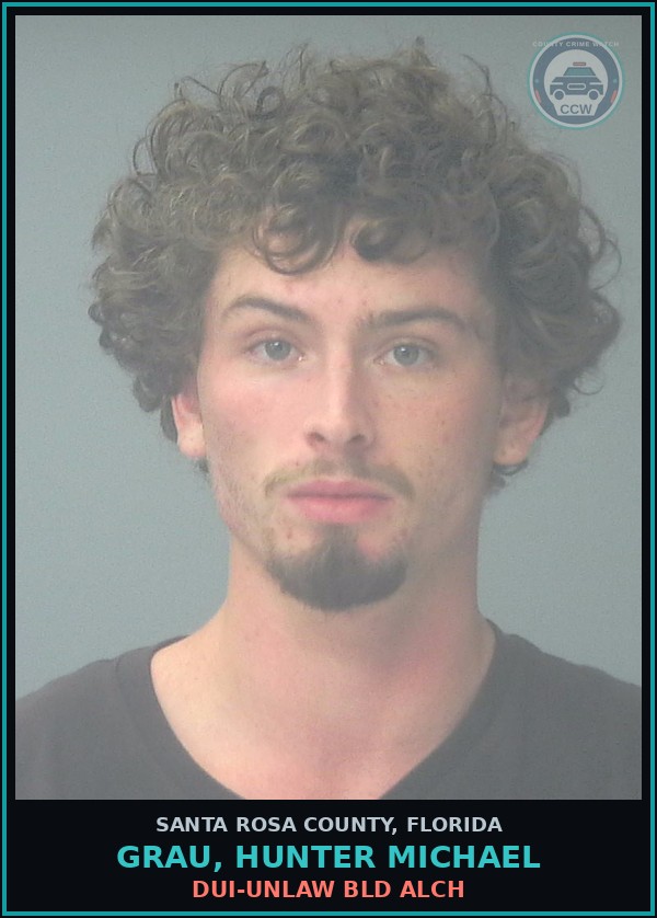 Booking mugshot of GRAU, HUNTER MICHAEL in Santa Rosa County