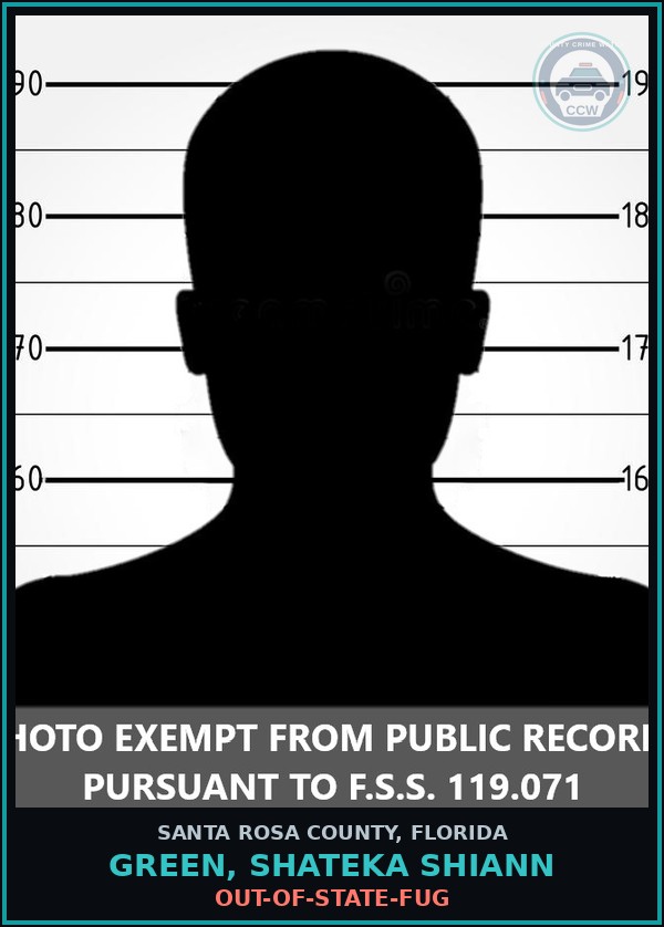 Booking mugshot of GREEN, SHATEKA SHIANN in Santa Rosa County