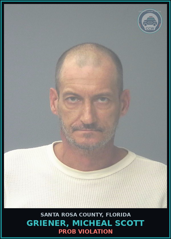 Booking mugshot of GRIENER, MICHEAL SCOTT in Santa Rosa County