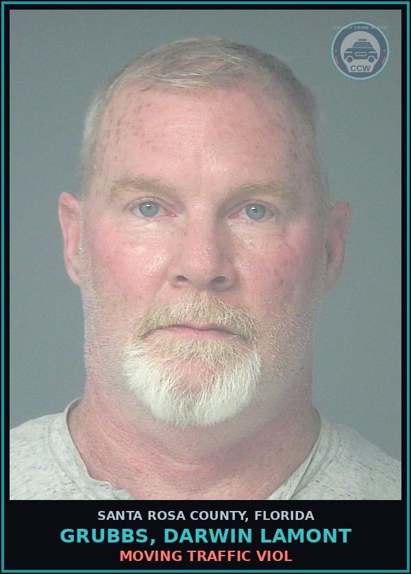 Booking mugshot of GRUBBS, DARWIN LAMONT in Santa Rosa County