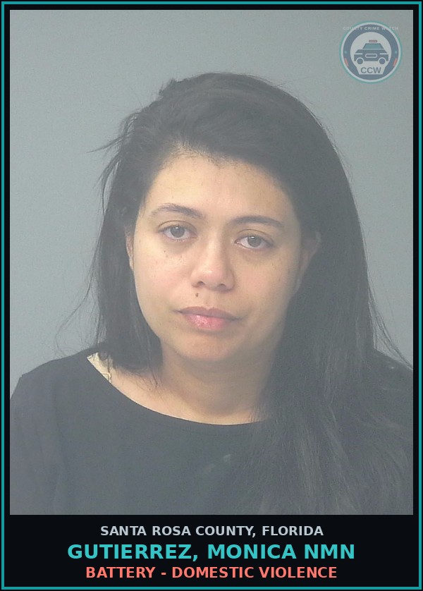 Booking mugshot of GUTIERREZ, MONICA NMN in Santa Rosa County