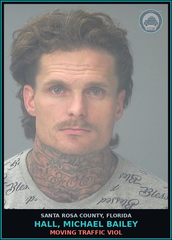 Booking mugshot of HALL, MICHAEL BAILEY in Santa Rosa County