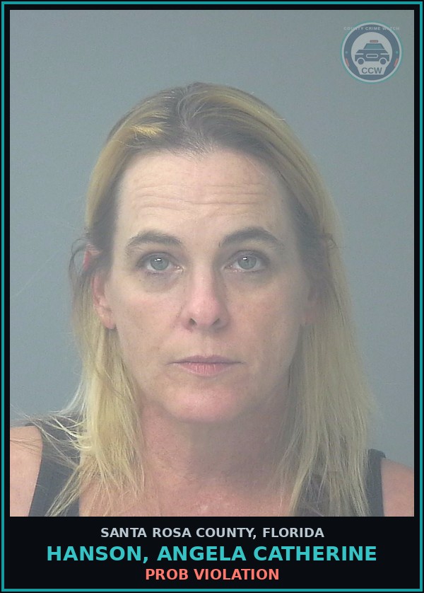 Booking mugshot of HANSON, ANGELA CATHERINE in Santa Rosa County