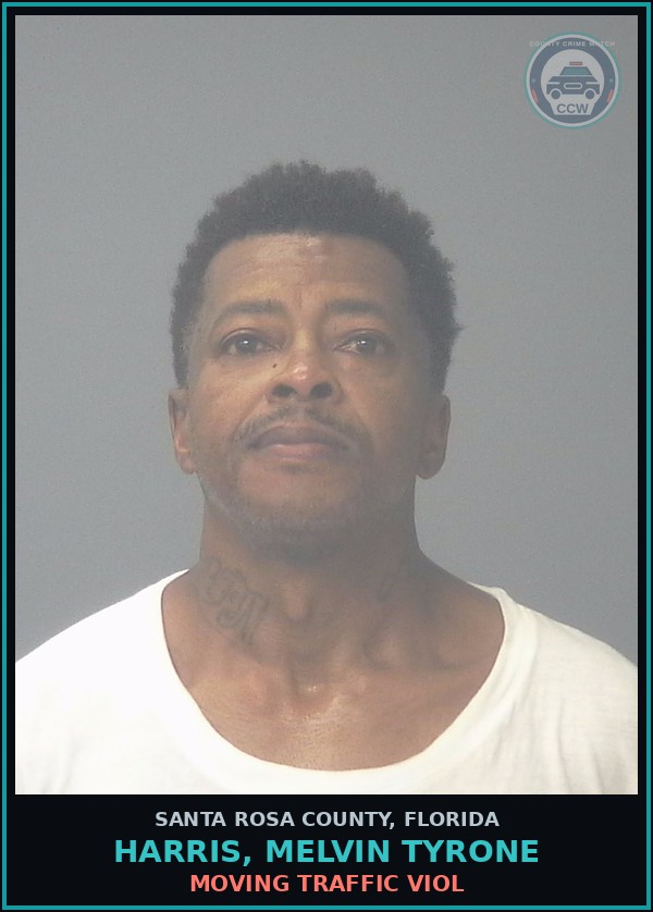 Booking mugshot of HARRIS, MELVIN TYRONE in Santa Rosa County