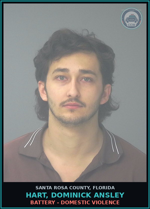 Booking mugshot of HART, DOMINICK ANSLEY in Santa Rosa County