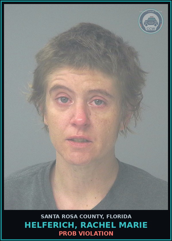Booking mugshot of HELFERICH, RACHEL MARIE in Santa Rosa County