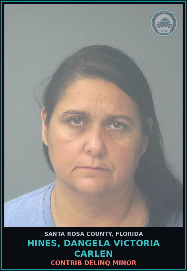 Booking mugshot of HINES, DANGELA VICTORIA CARLEN in Santa Rosa County