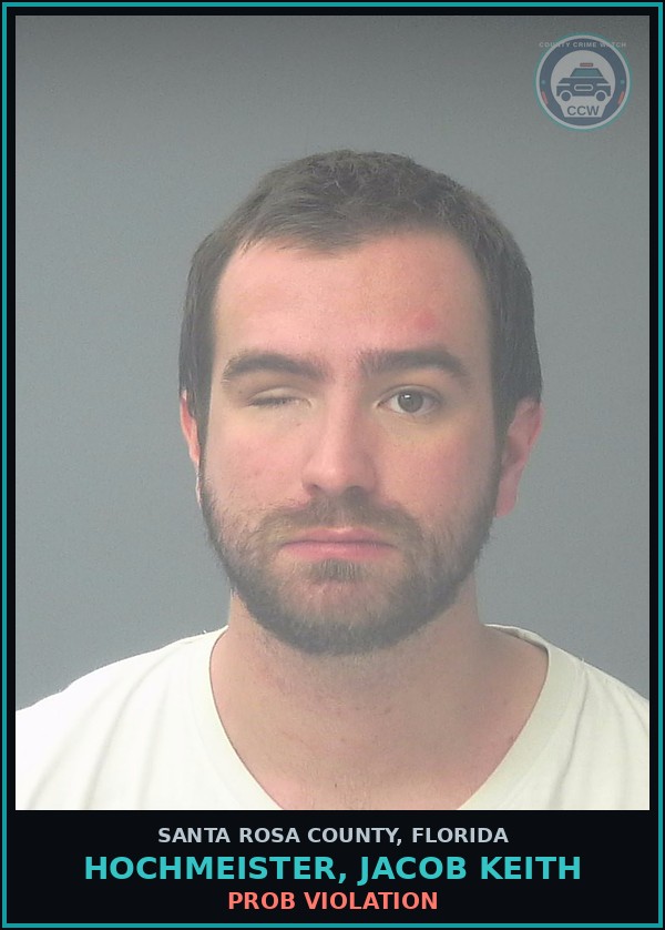 Booking mugshot of HOCHMEISTER, JACOB KEITH in Santa Rosa County