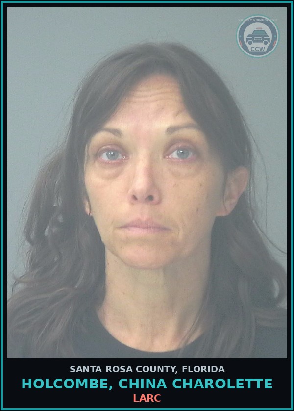 Booking mugshot of HOLCOMBE, CHINA CHAROLETTE in Santa Rosa County