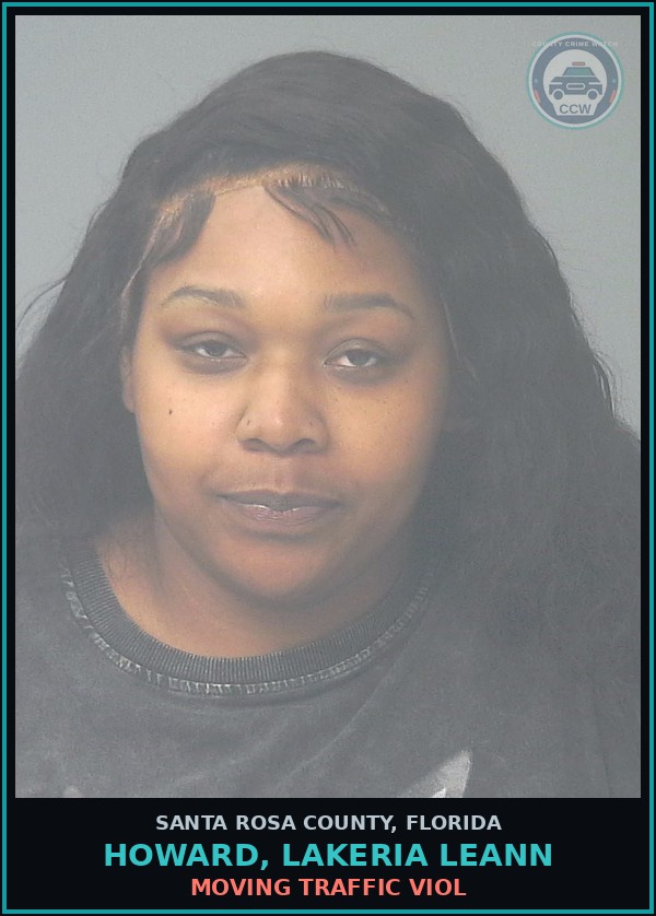 Booking mugshot of HOWARD, LAKERIA LEANN in Santa Rosa County